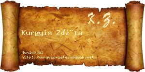 Kurgyis Zéta névjegykártya